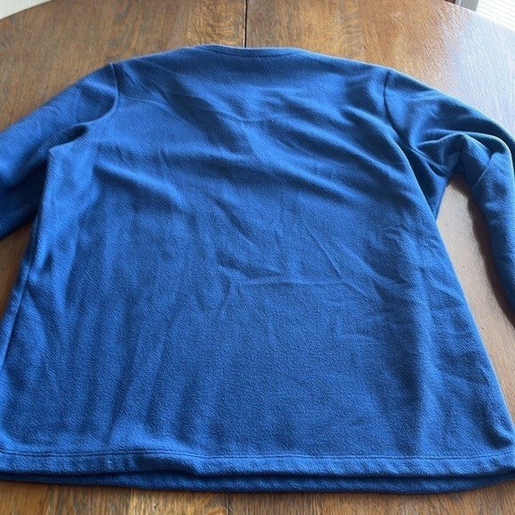 Lands End Micro Fleece Pullover Size M 10–12 Button in Front Crew Neck Buttons - Picture 13 of 13